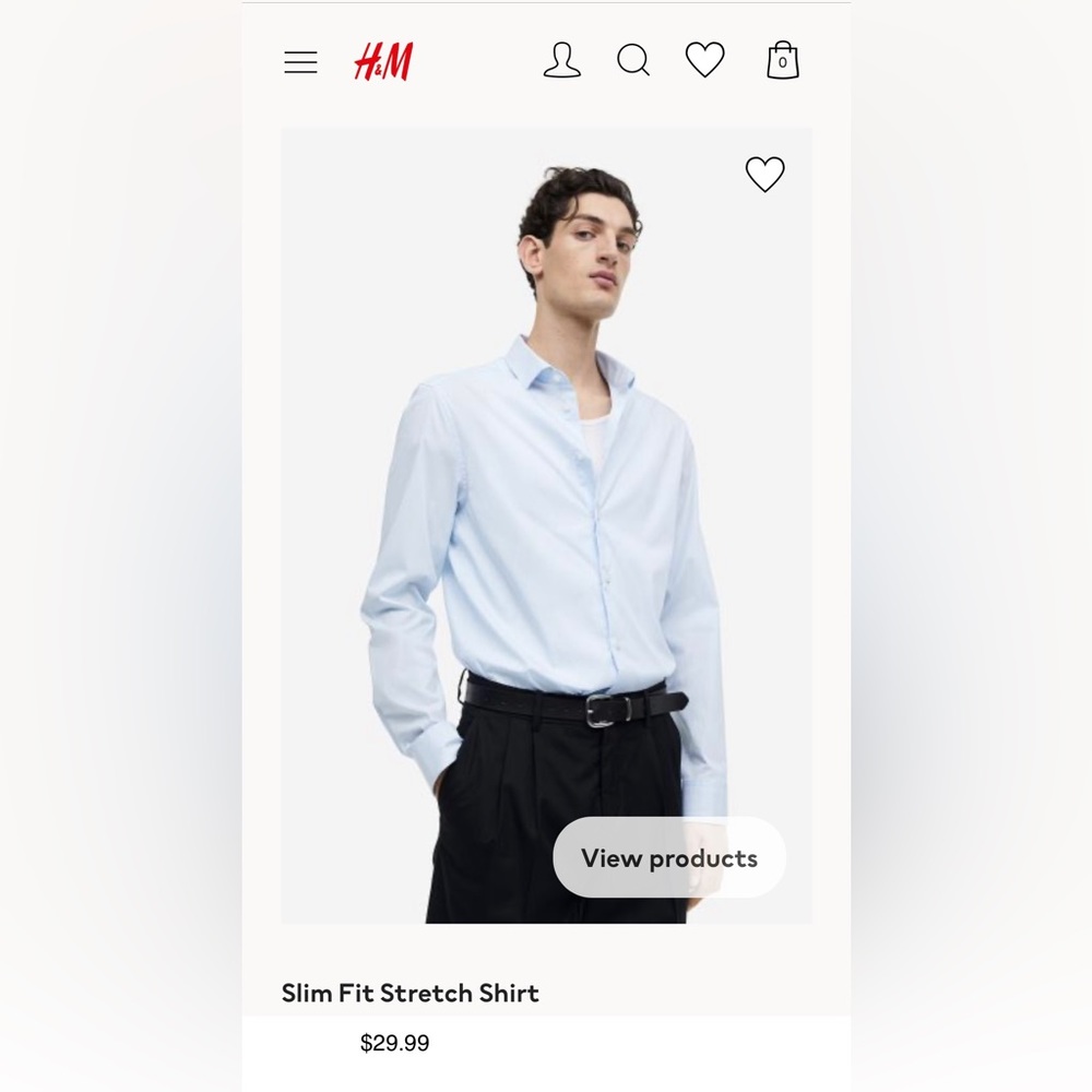 100% Cotton Dress Shirts H&M NWT. Various Sizes